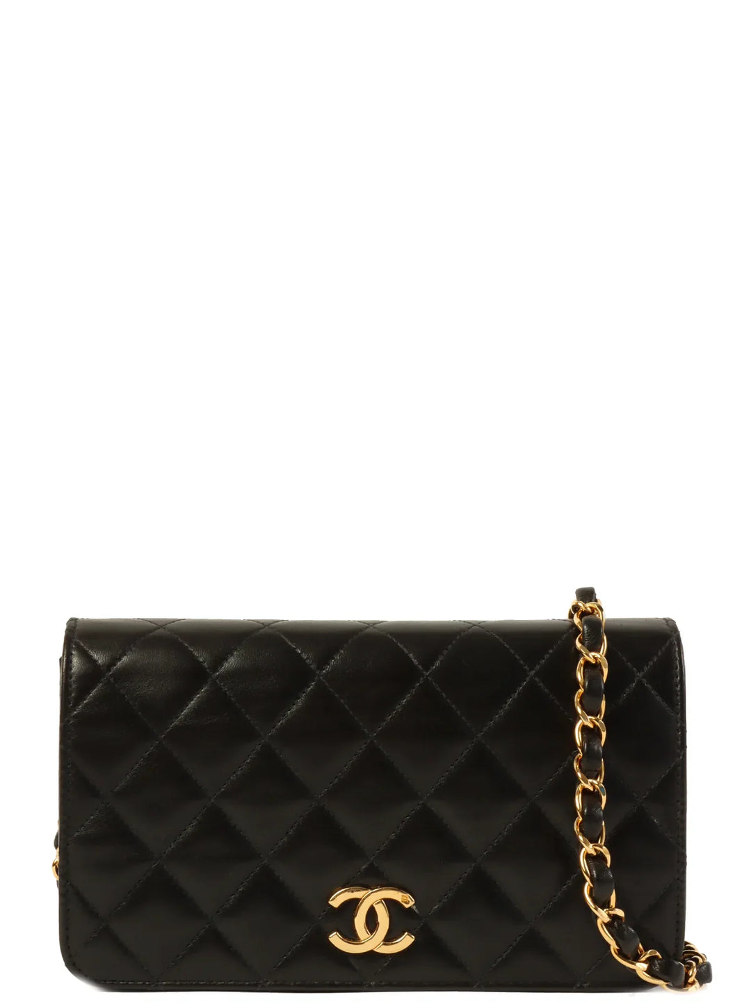Chanel Around 1998 Made Full New Cc Mark Plate Chain Bag Mini Black
