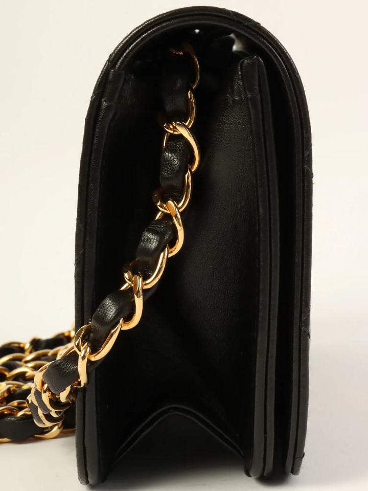 Chanel Around 1998 Made Full New Cc Mark Plate Chain Bag Mini Black