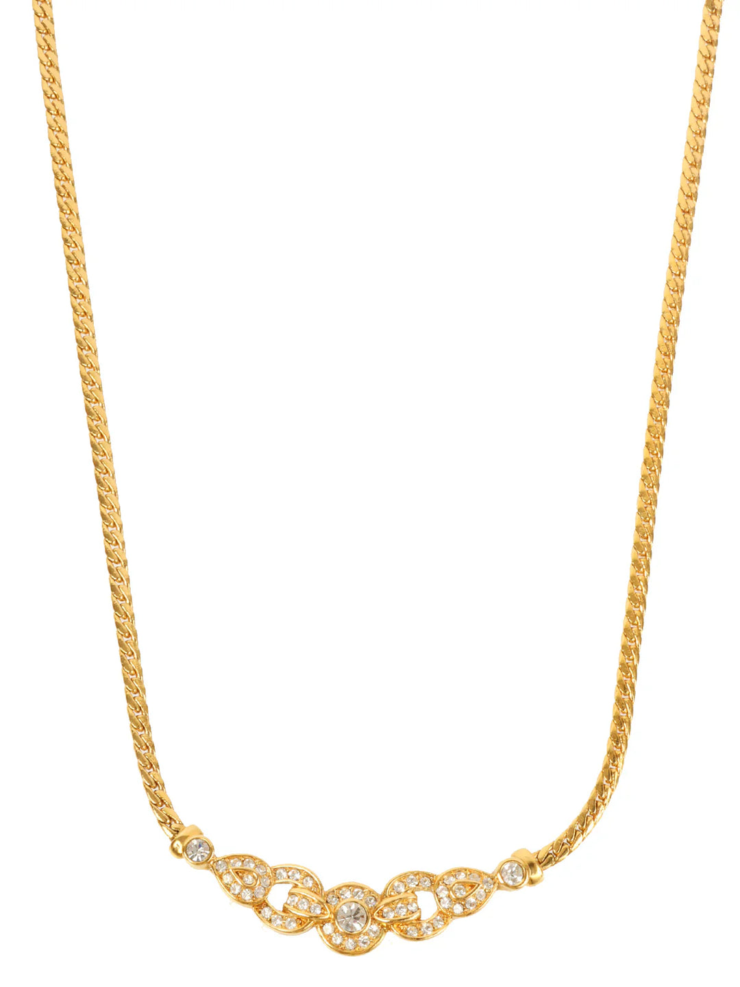 Top quality Dior Rhinestone Design Necklace Gold