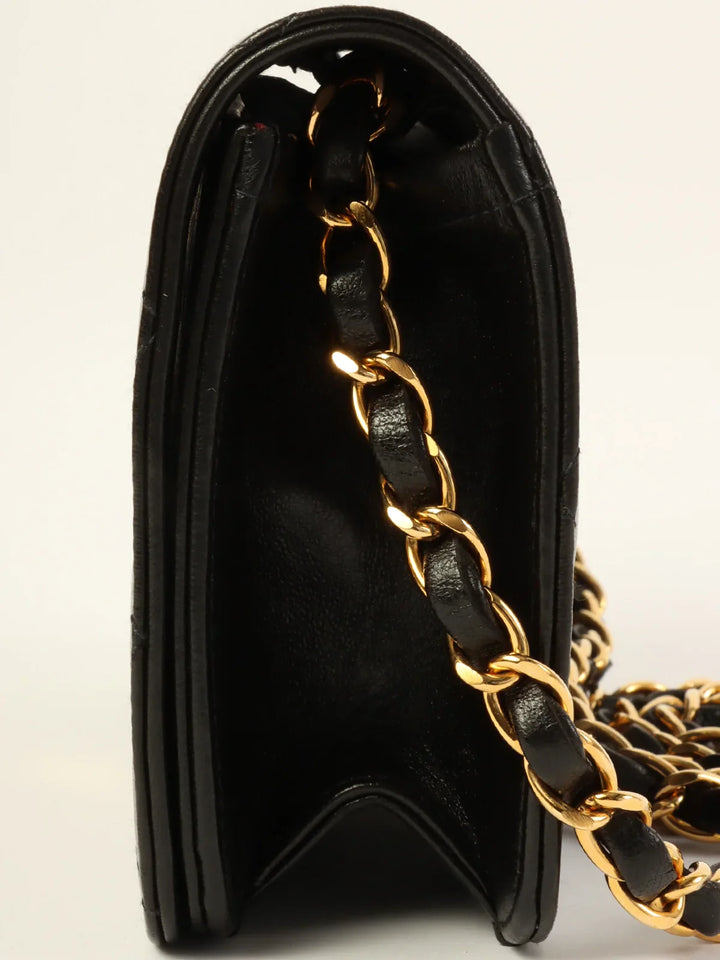 Chanel Around 1998 Made Full New Cc Mark Plate Chain Bag Mini Black