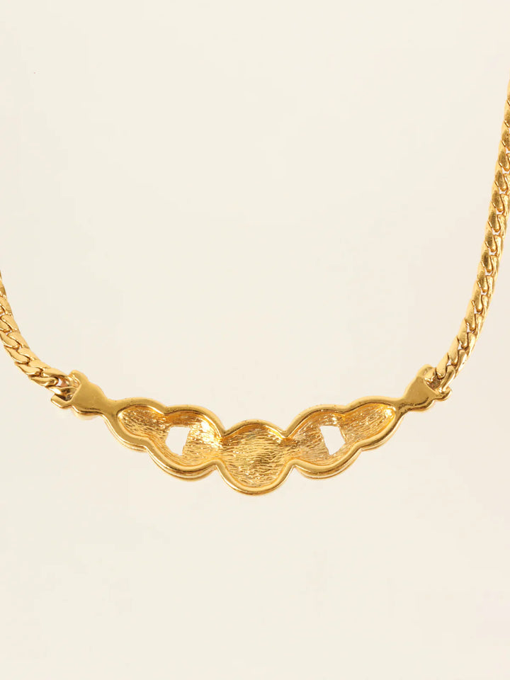 Top quality Dior Rhinestone Design Necklace Gold