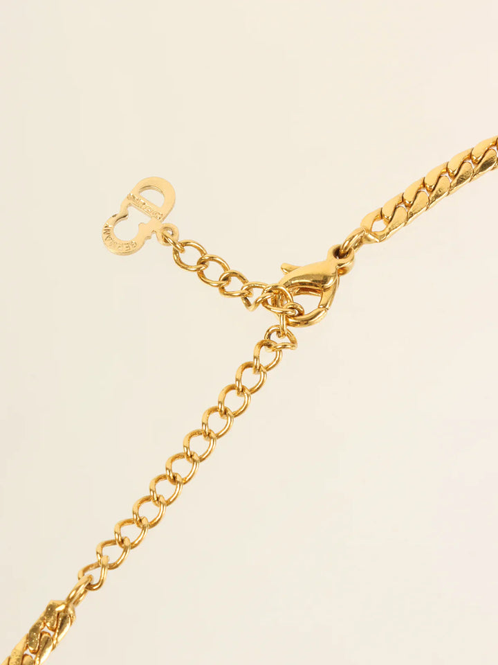 Top quality Dior Rhinestone Design Necklace Gold