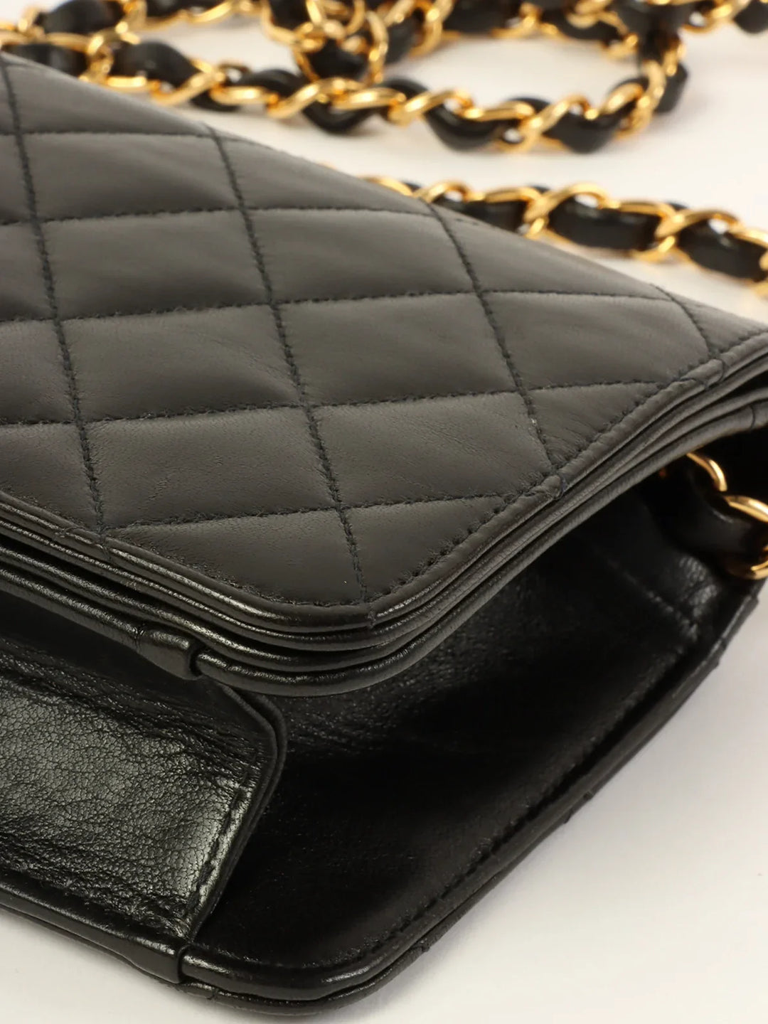 Chanel Around 1998 Made Full New Cc Mark Plate Chain Bag Mini Black