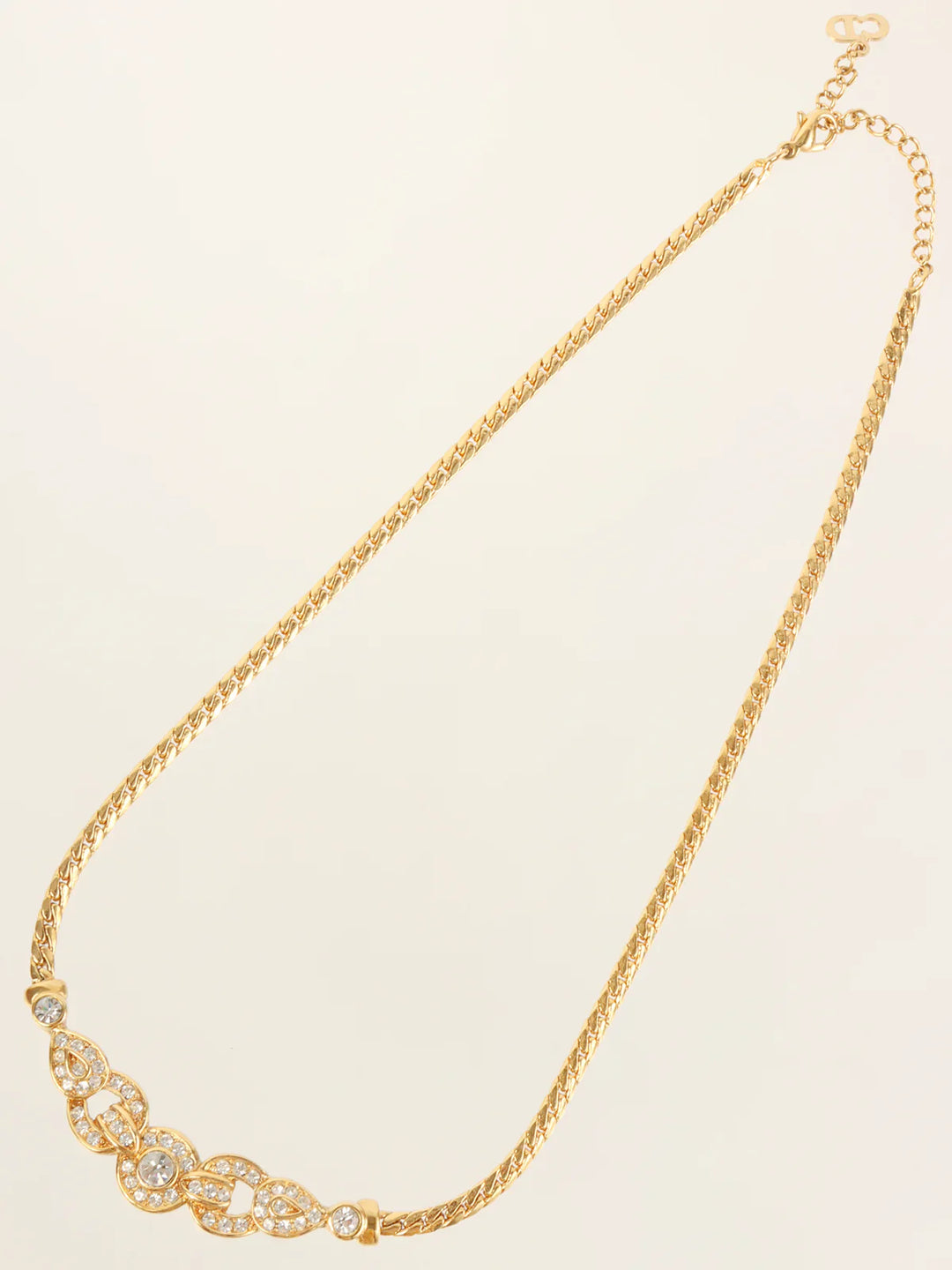 Top quality Dior Rhinestone Design Necklace Gold