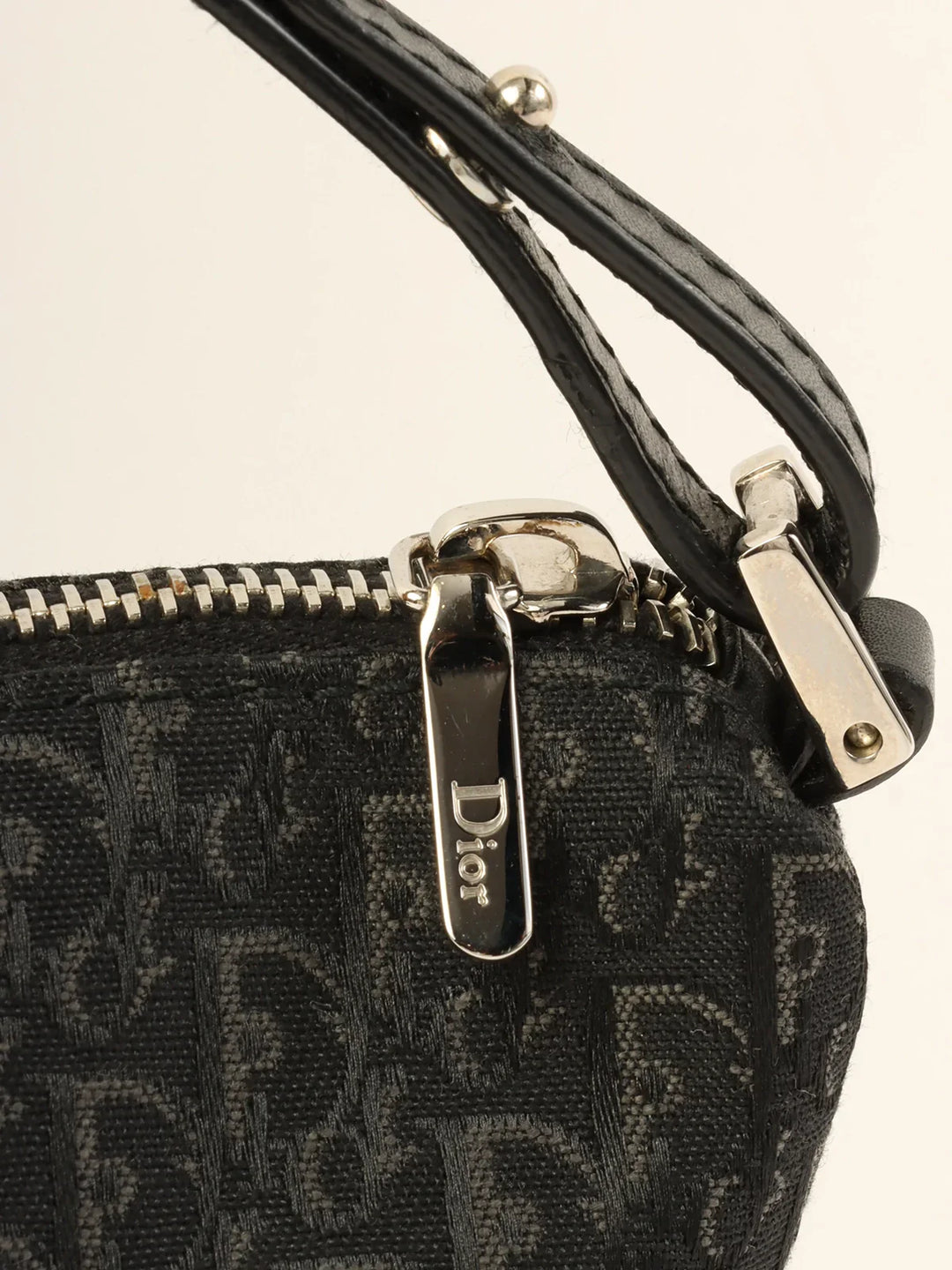 Top quality Dior Trotter Pattern Mini Top Handle Bag Black