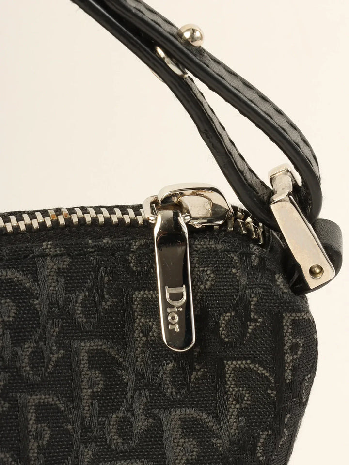 Top quality Dior Trotter Pattern Mini Top Handle Bag Black