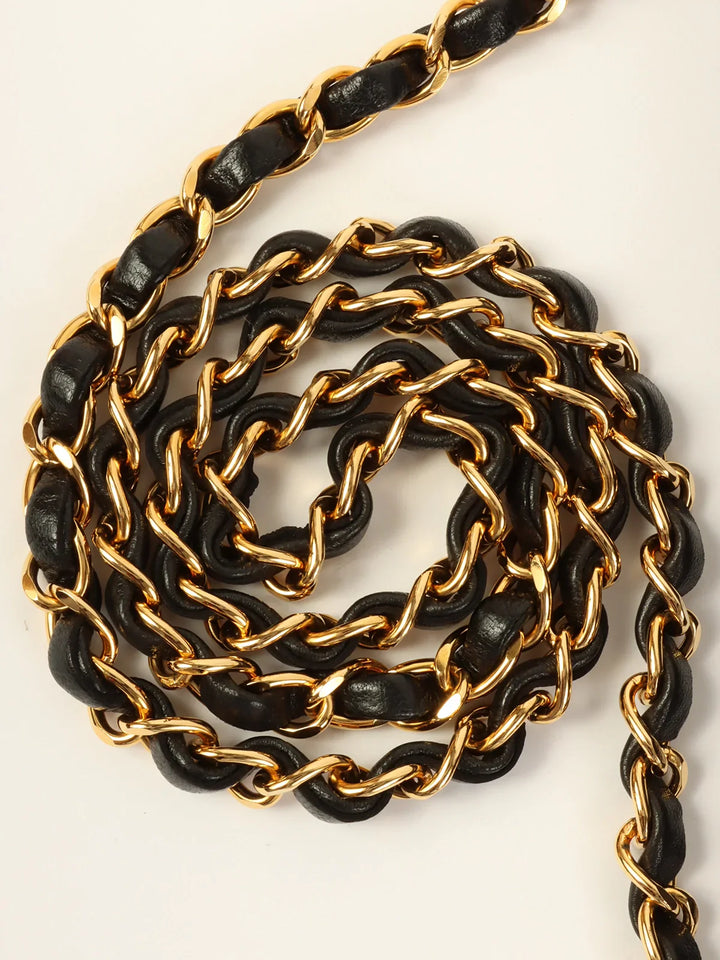 Chanel Around 1998 Made Full New Cc Mark Plate Chain Bag Mini Black