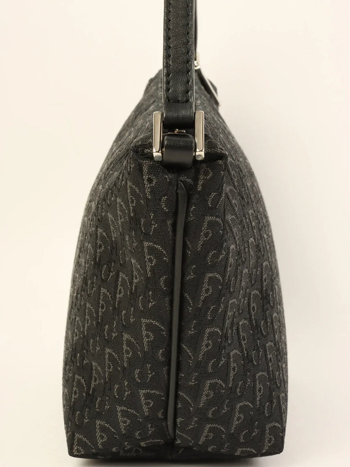 Top quality Dior Trotter Pattern Mini Top Handle Bag Black