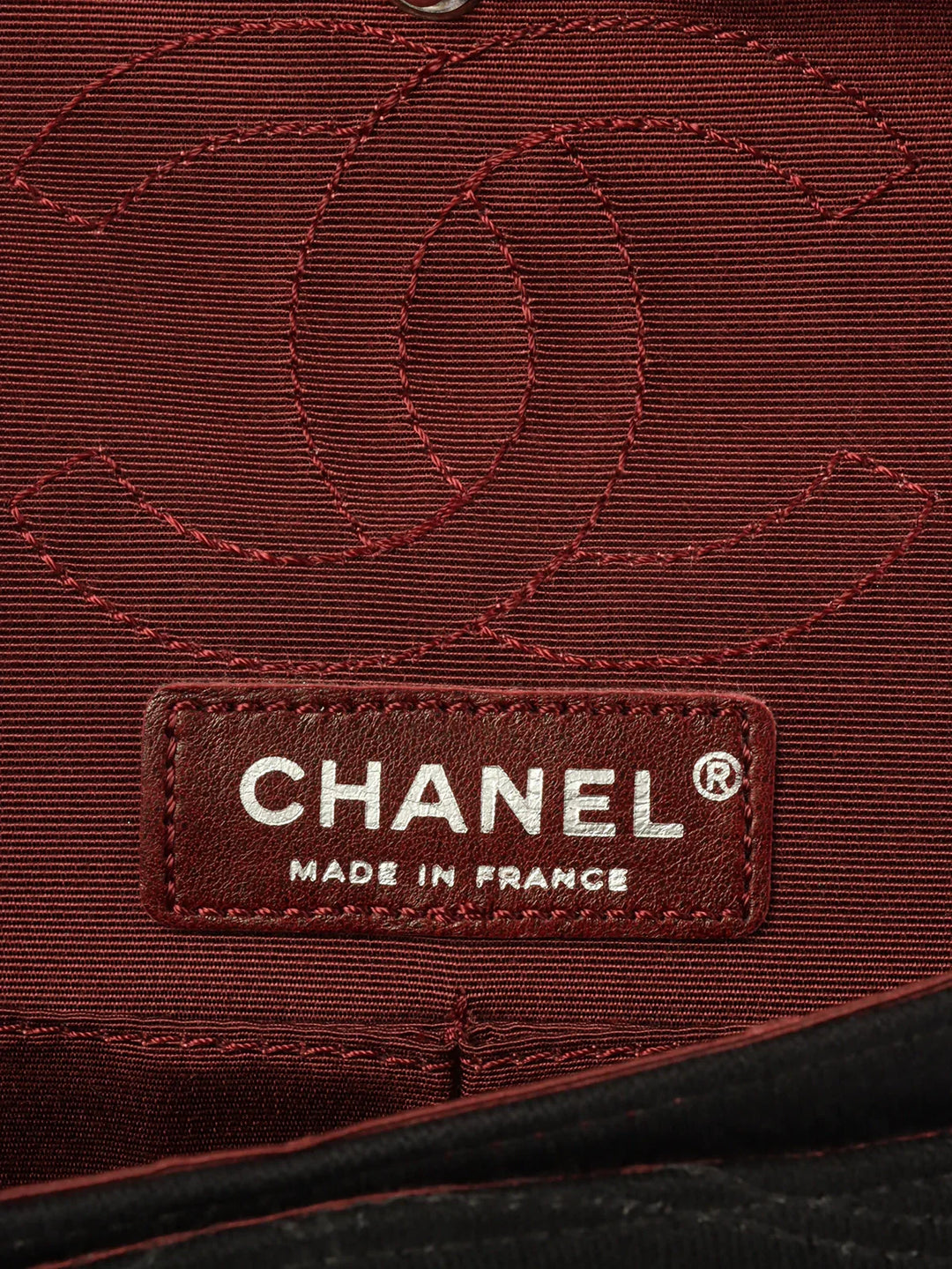 Chanel Around 2007 Nmade Cotton Crocodile Stitch 2.55 Chain Shoulder Bag Black