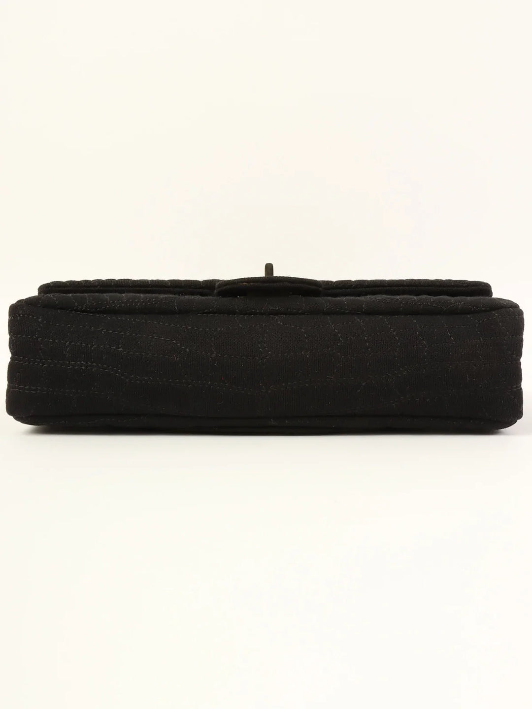 Chanel Around 2007 Nmade Cotton Crocodile Stitch 2.55 Chain Shoulder Bag Black