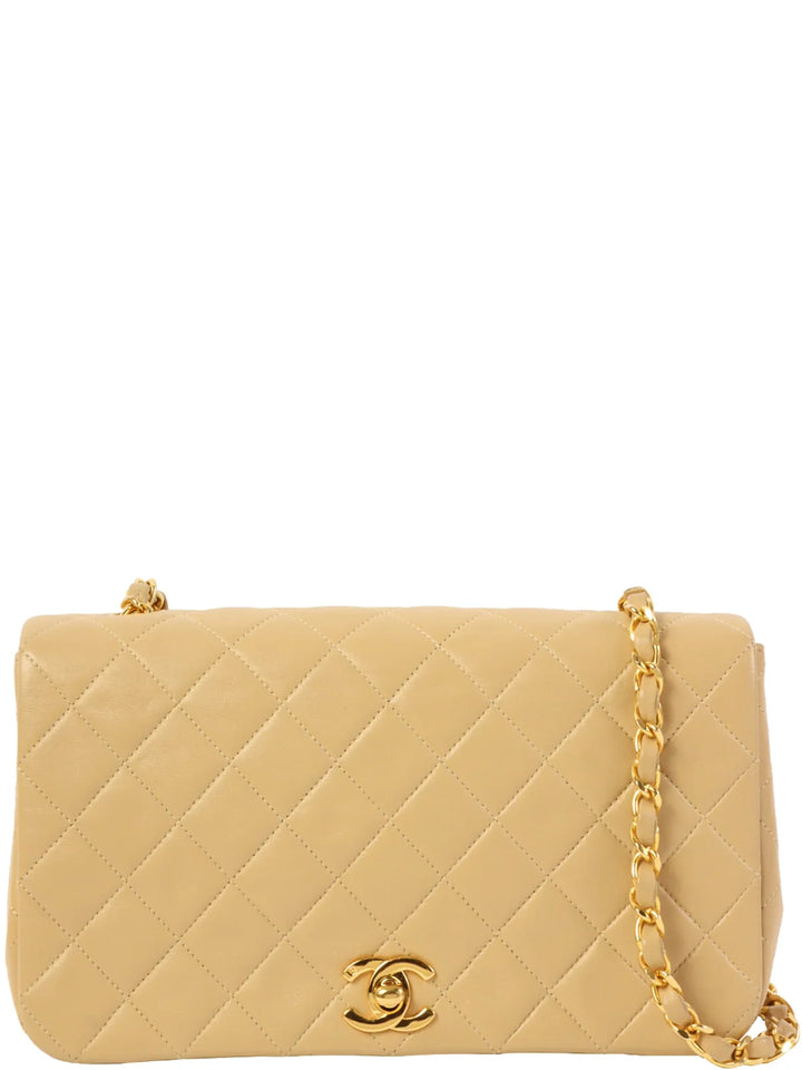 Chanel Around 1990 Made Full New Chain Bag 23Cm Beige