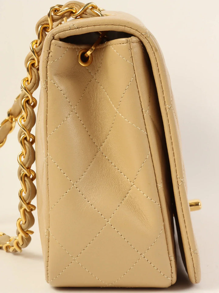 Chanel Around 1990 Made Full New Chain Bag 23Cm Beige