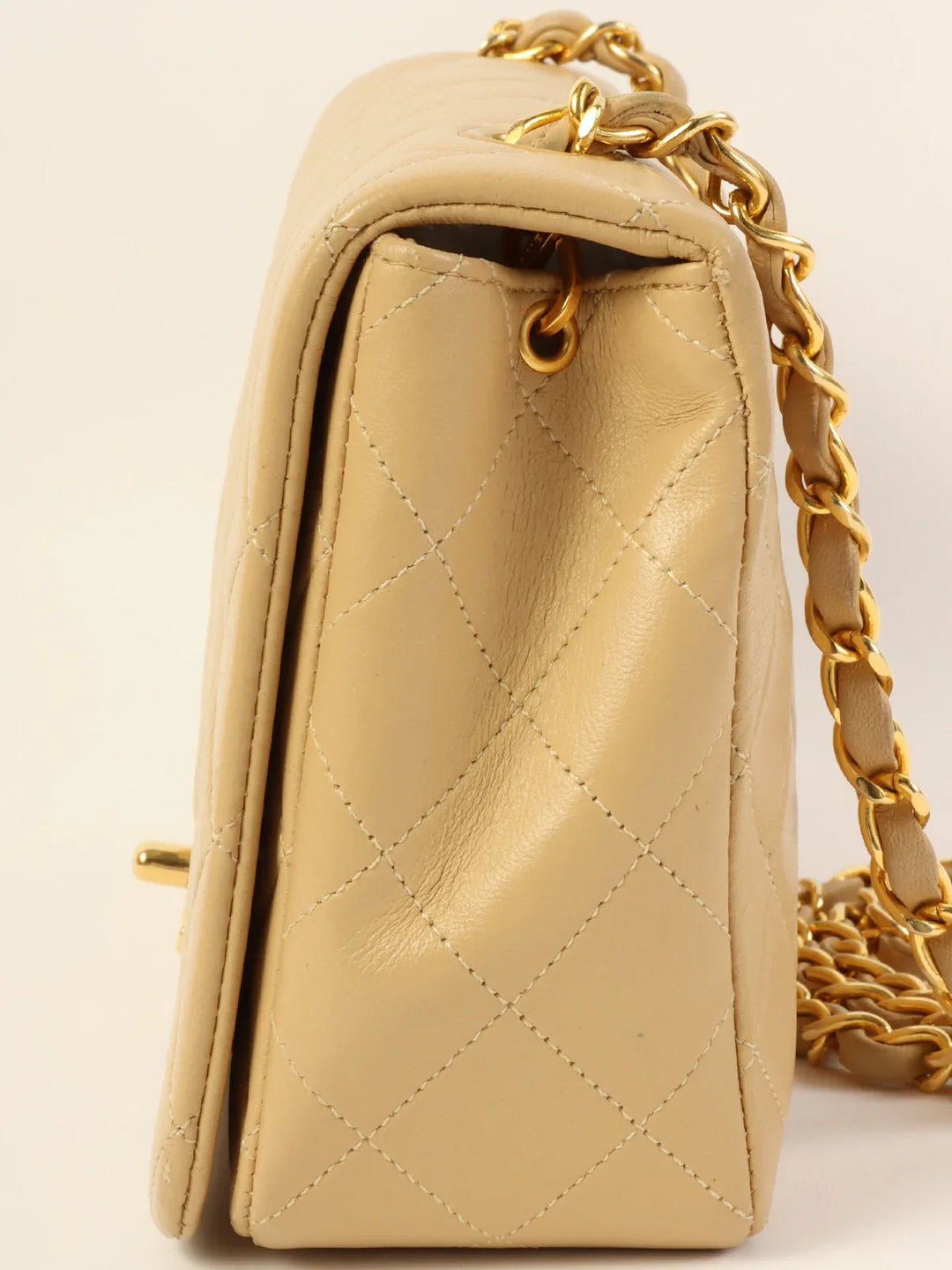 Chanel Around 1990 Made Full New Chain Bag 23Cm Beige