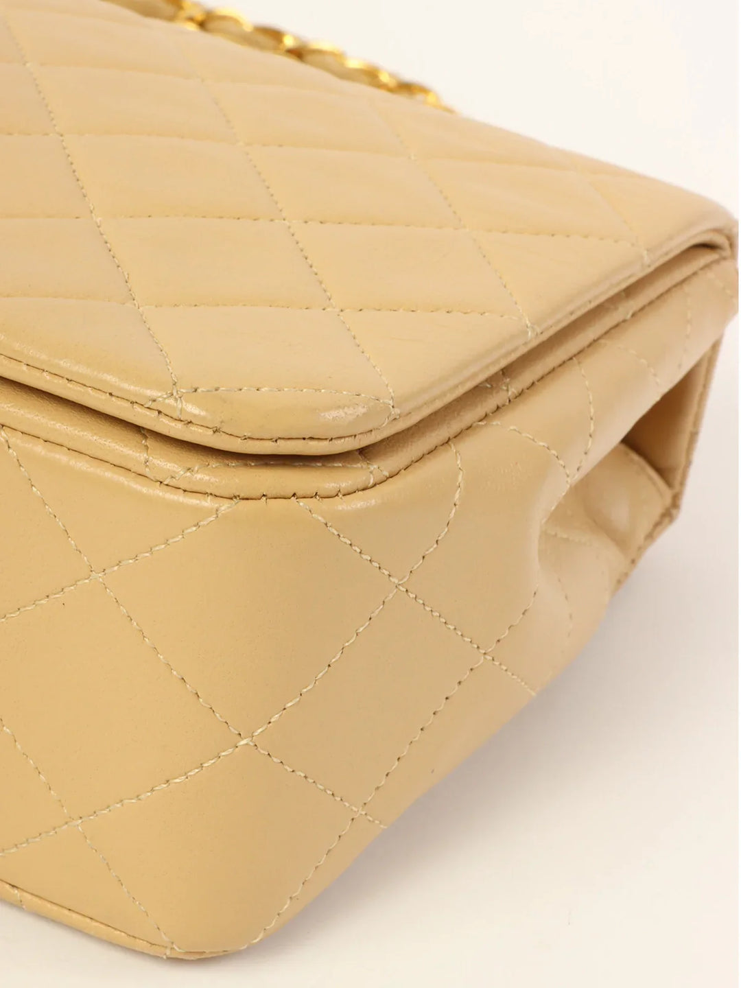 Chanel Around 1990 Made Full New Chain Bag 23Cm Beige