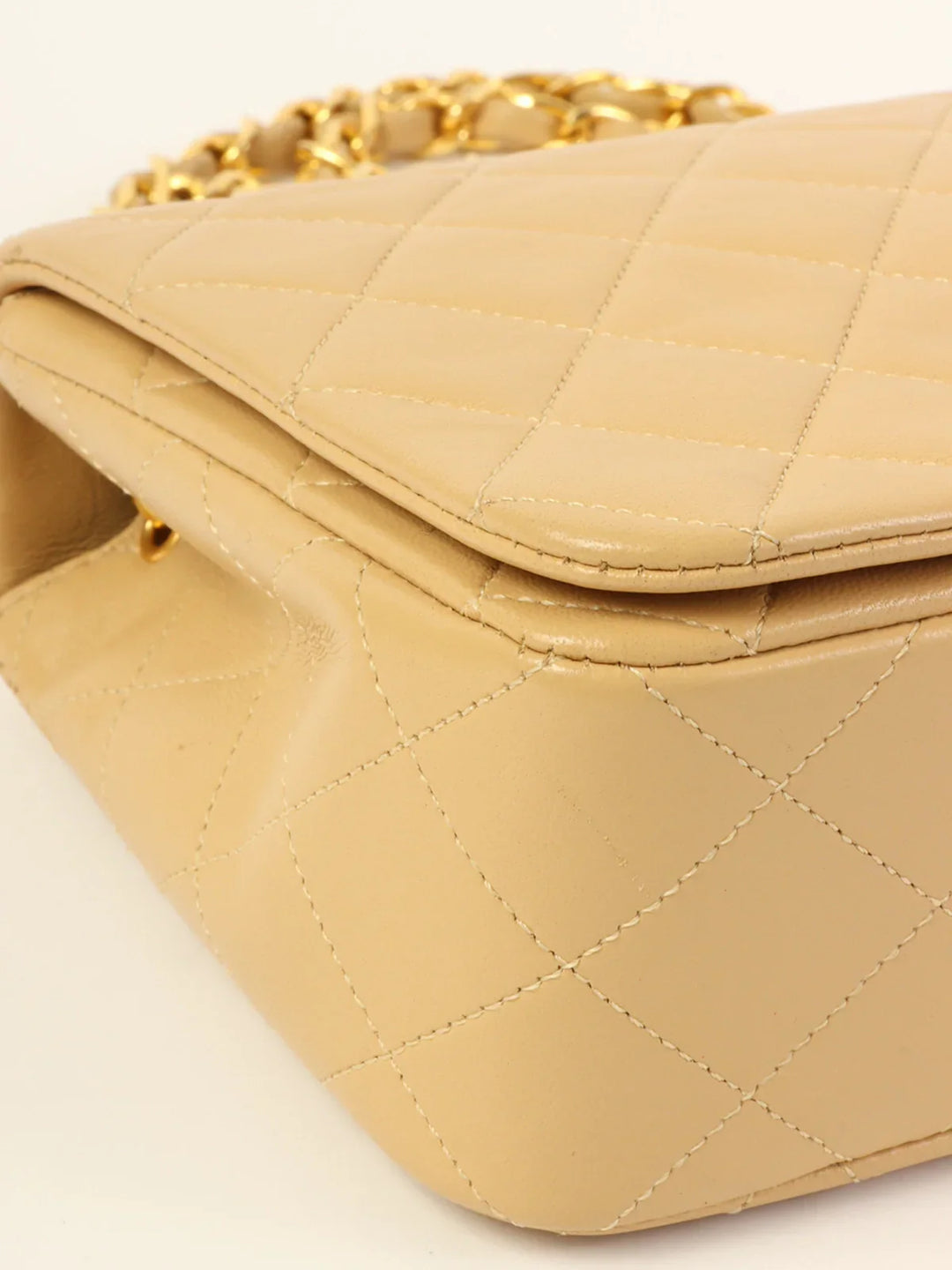 Chanel Around 1990 Made Full New Chain Bag 23Cm Beige