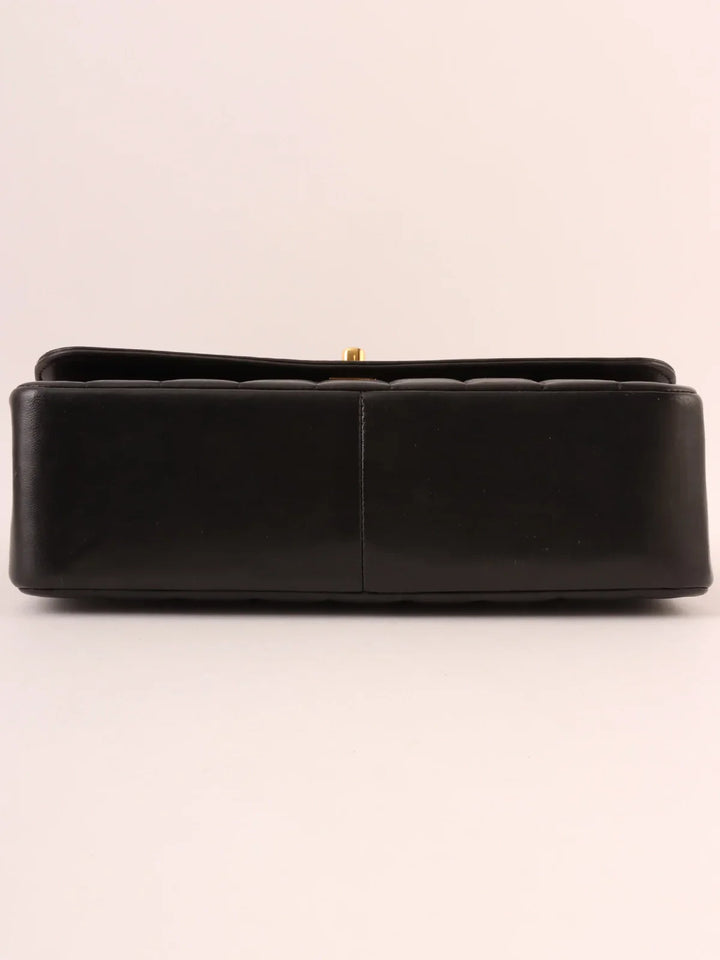 Chanel Around 1995 Made Mademoiselle Stitch Turn-Lock Chain Bag Black
