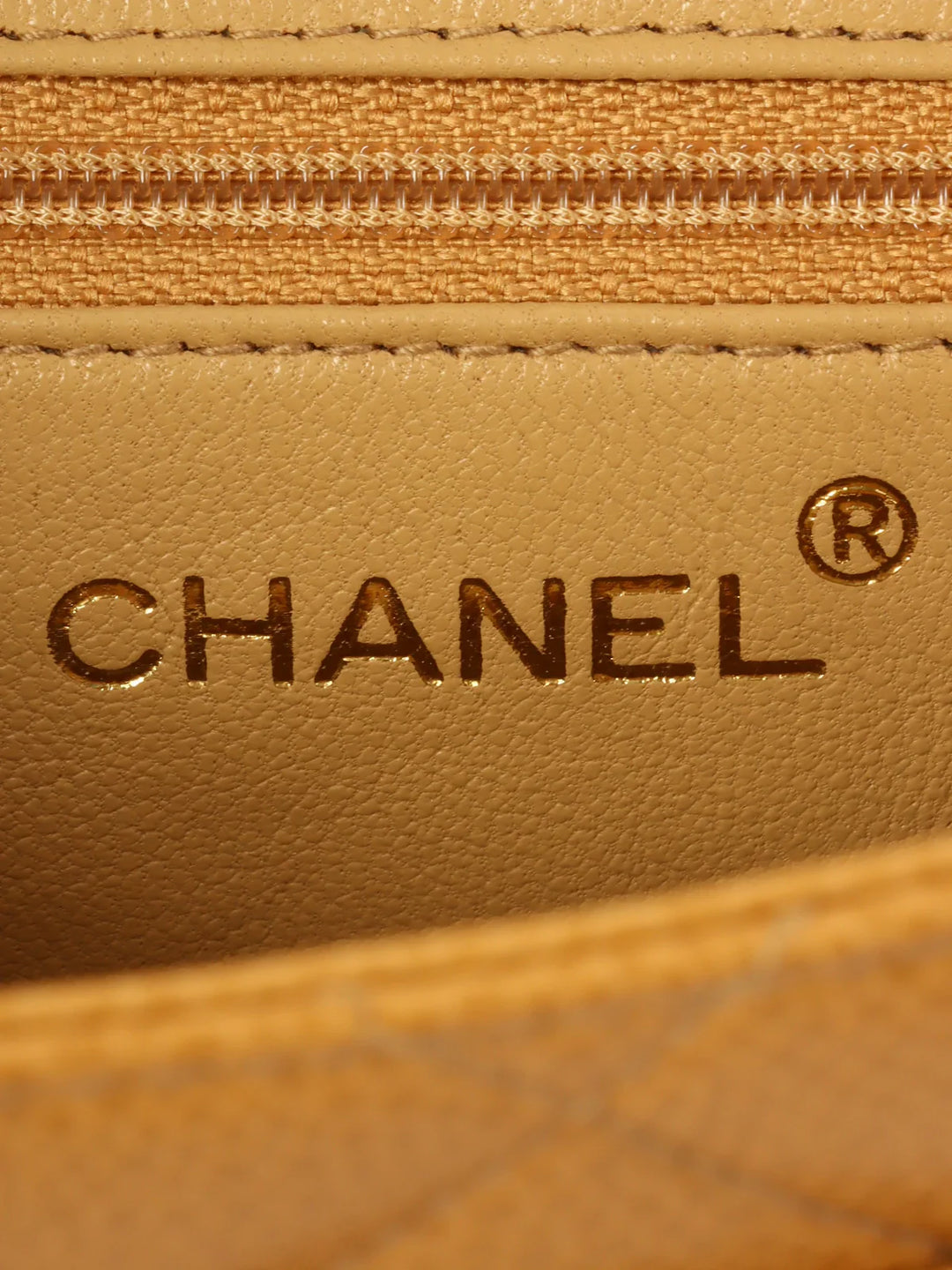 Chanel Around 1997 Made Cc Mark Stitch Top Handle Bag Beige