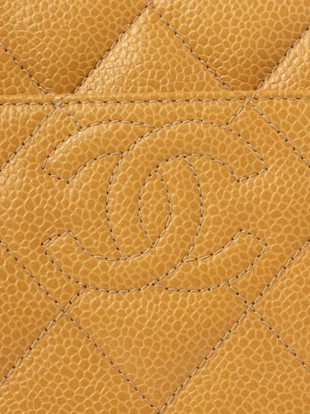 Chanel Around 1997 Made Cc Mark Stitch Top Handle Bag Beige