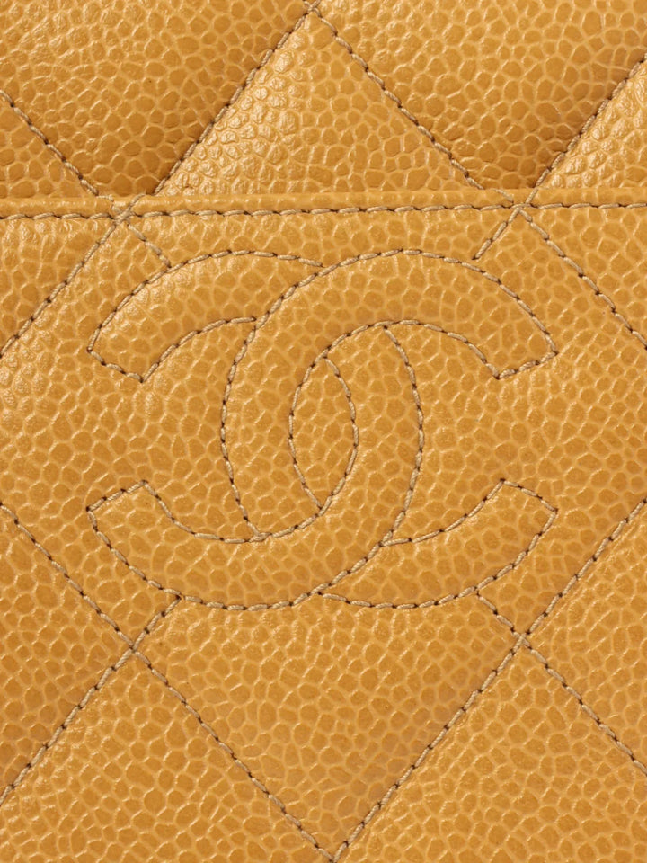 Chanel Around 1997 Made Cc Mark Stitch Top Handle Bag Beige