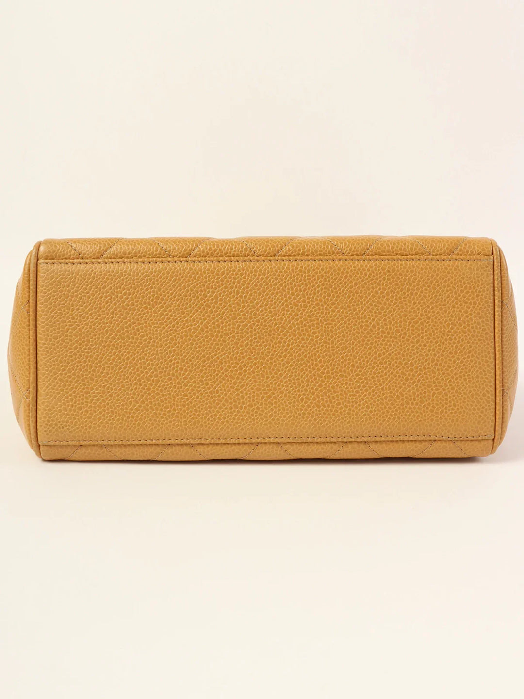 Chanel Around 1997 Made Cc Mark Stitch Top Handle Bag Beige