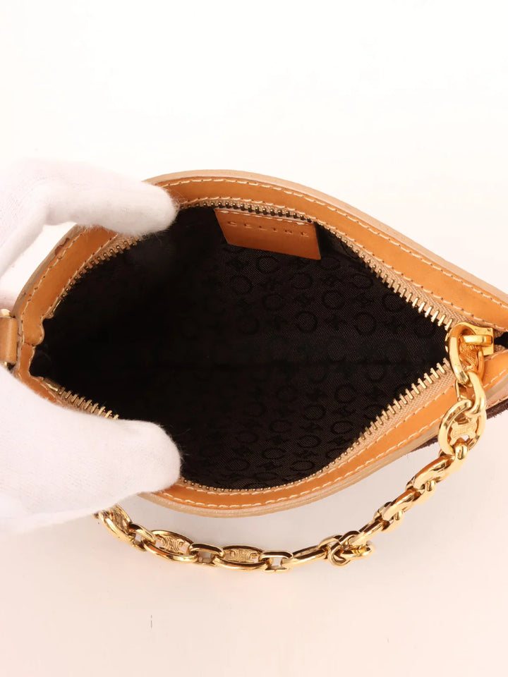 Celine Suede C Macadam Pattern Pouch Brown