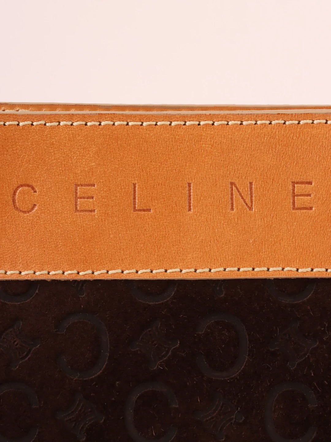 Celine Suede C Macadam Pattern Pouch Brown