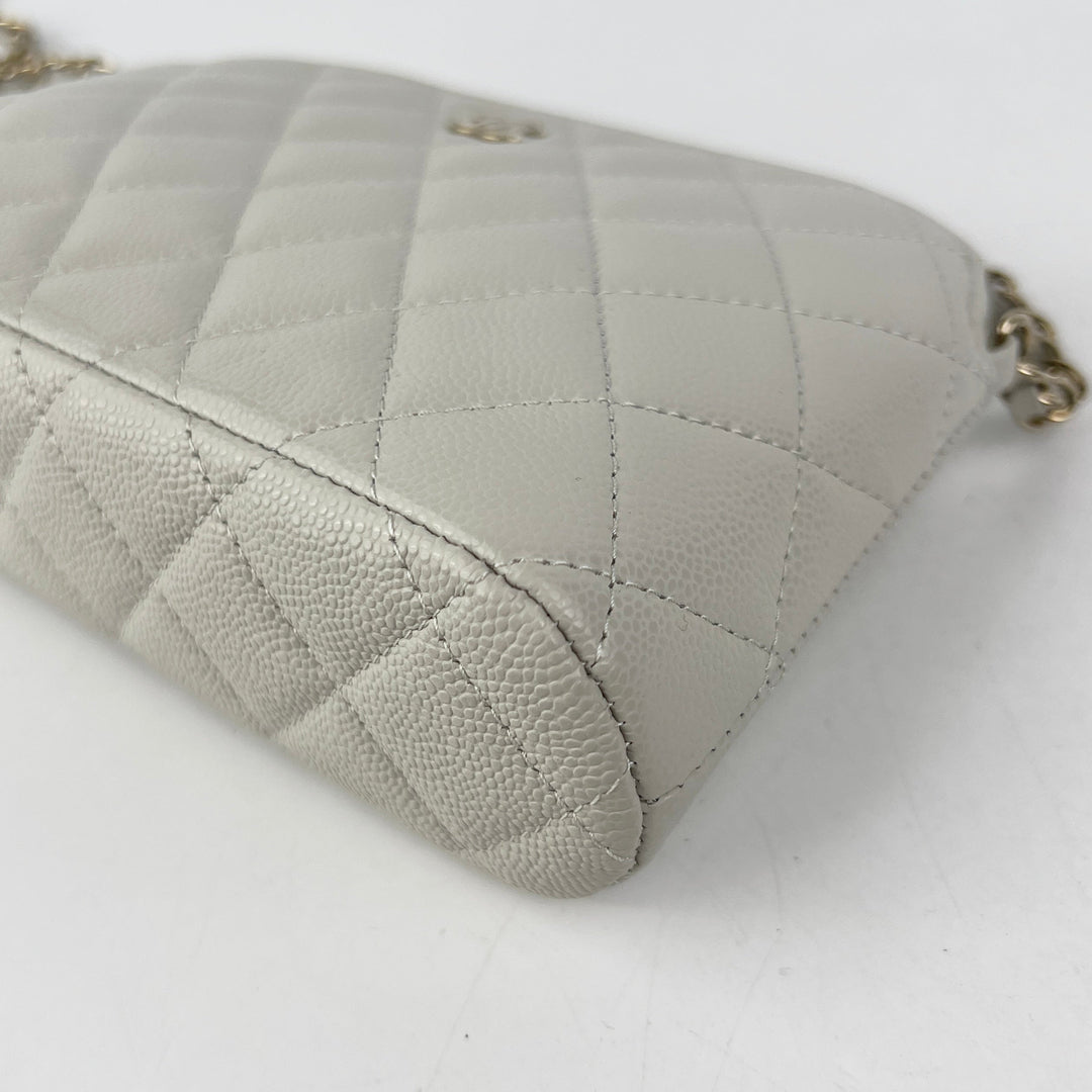 Chanel Caviar Mini Crossbody Grey 2024 (Microchip)