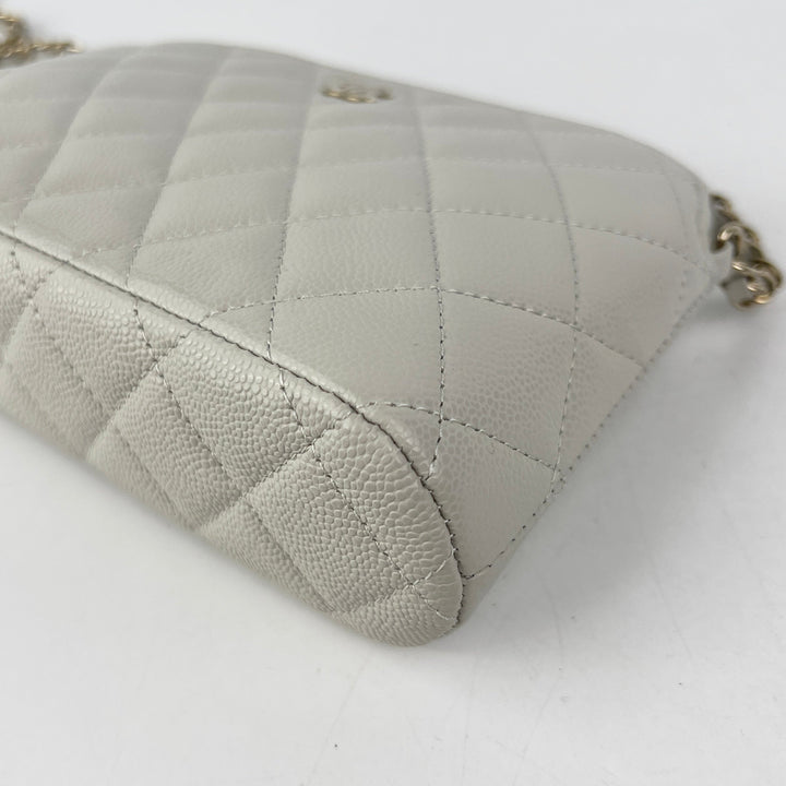 Top Quality Chanel Caviar Mini Crossbody Grey 2024 (Microchip)