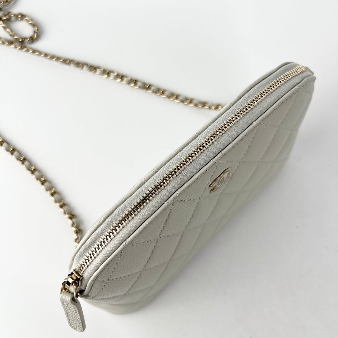 Top Quality Chanel Caviar Mini Crossbody Grey 2024 (Microchip)