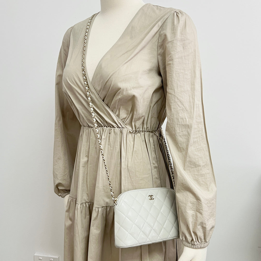 Top Quality Chanel Caviar Mini Crossbody Grey 2024 (Microchip)
