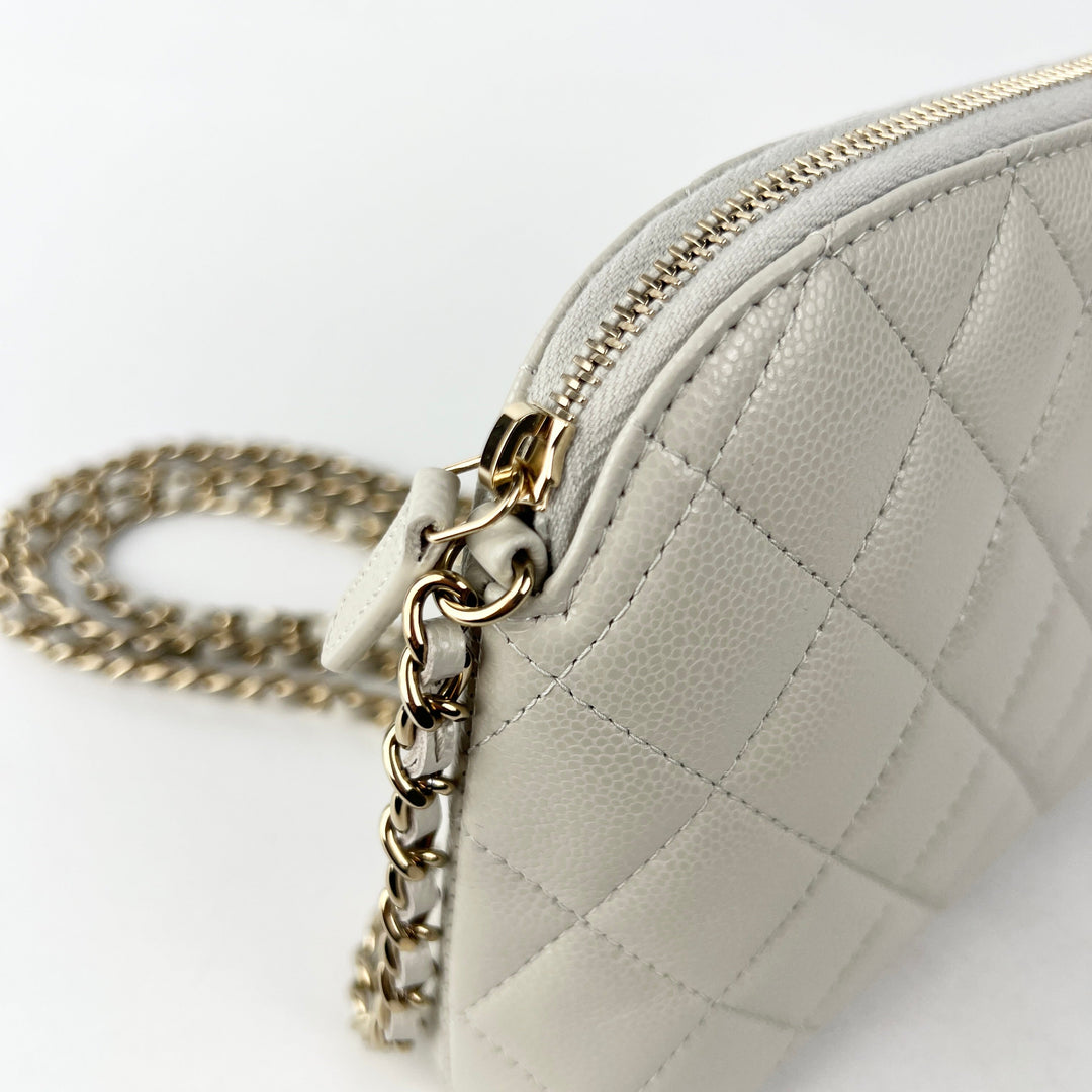 Top Quality Chanel Caviar Mini Crossbody Grey 2024 (Microchip)