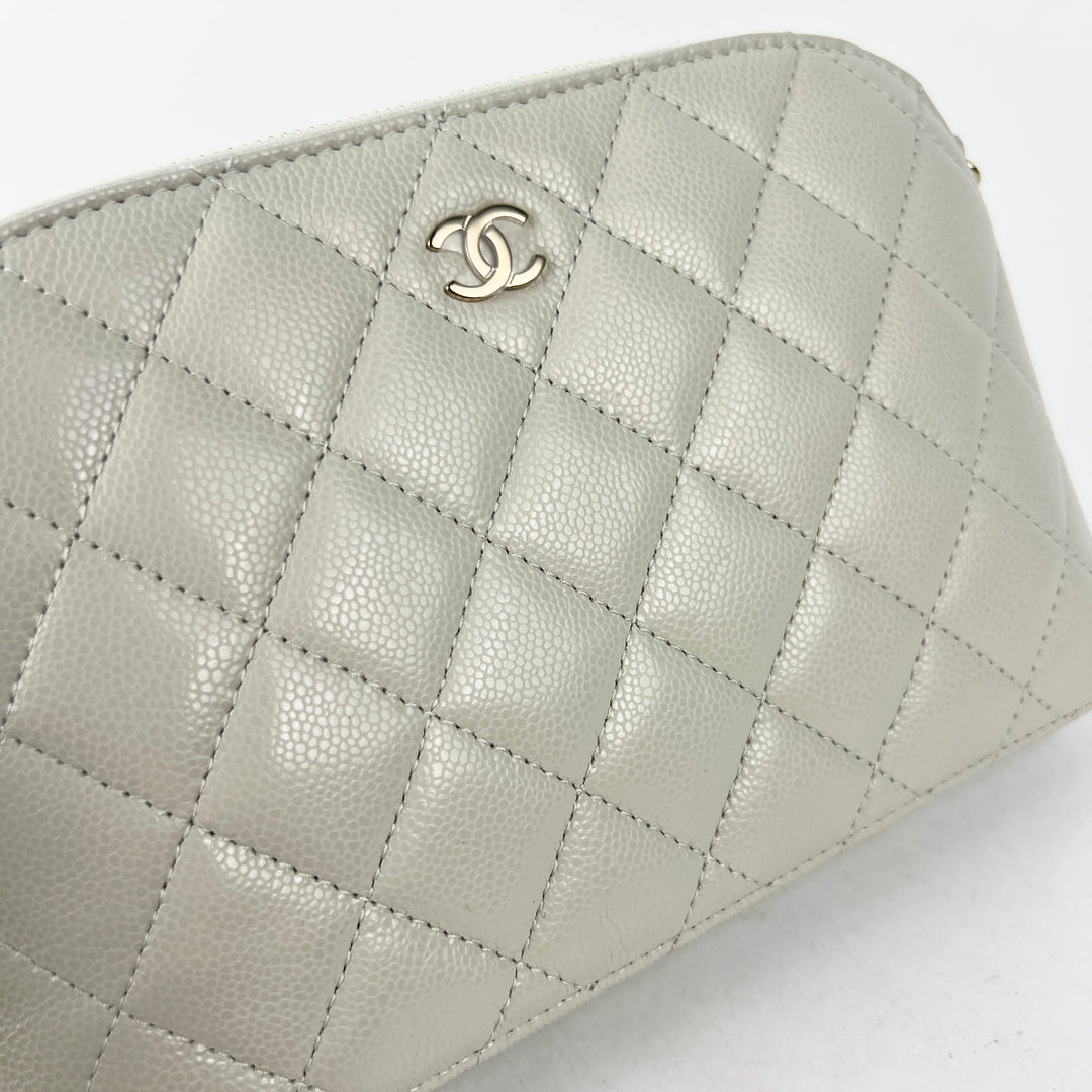 Top Quality Chanel Caviar Mini Crossbody Grey 2024 (Microchip)
