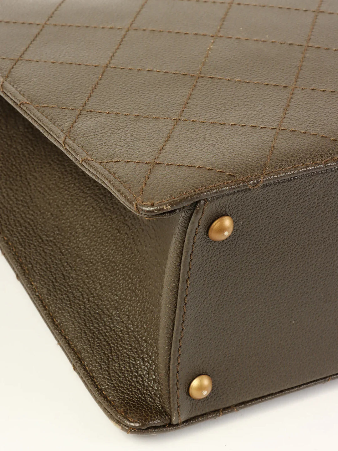 Chanel Around 1998 Made Caviar Skin Turn-Lock Tote Bag Brown