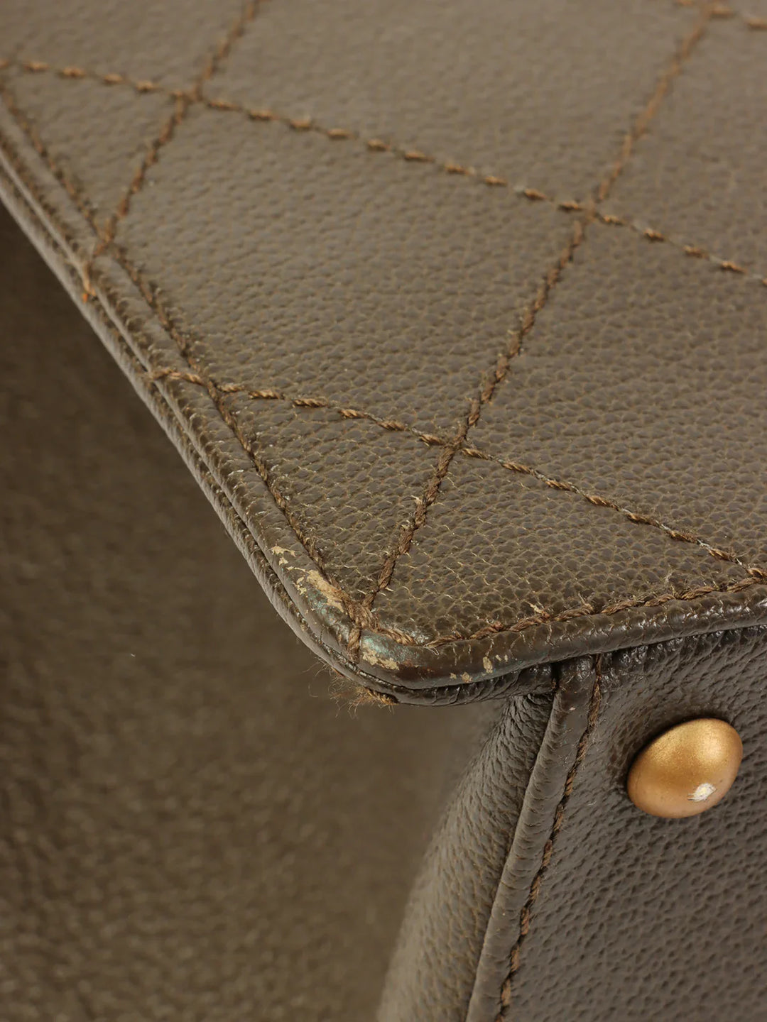 Chanel Around 1998 Made Caviar Skin Turn-Lock Tote Bag Brown