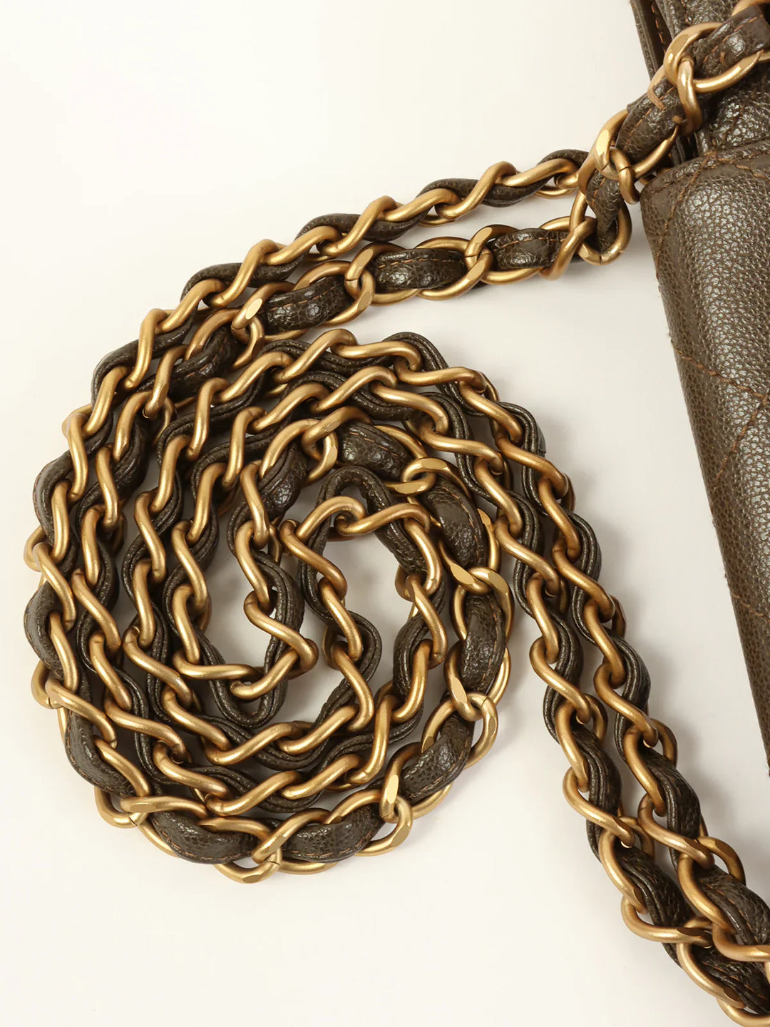 Chanel Around 1998 Made Caviar Skin Turn-Lock Tote Bag Brown