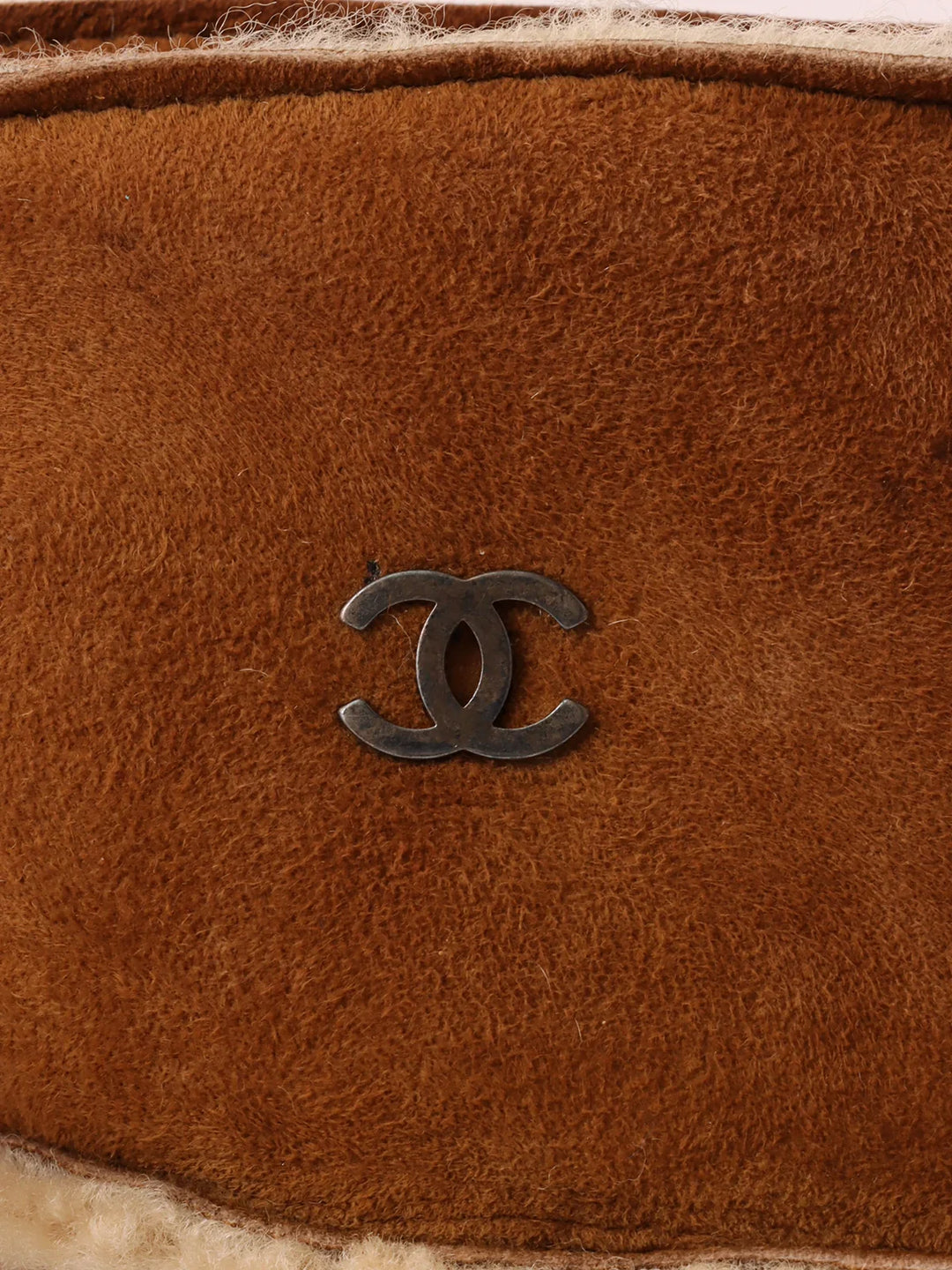 Chanel Around 2000 Made Muton Cc Mark Plate Clutch Bag Ocher