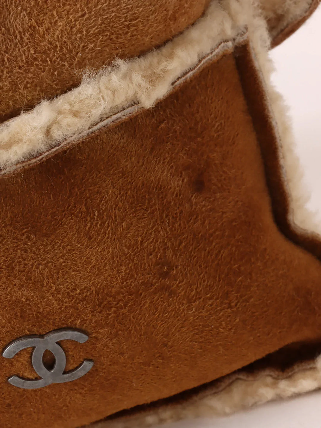 Chanel Around 2000 Made Muton Cc Mark Plate Clutch Bag Ocher