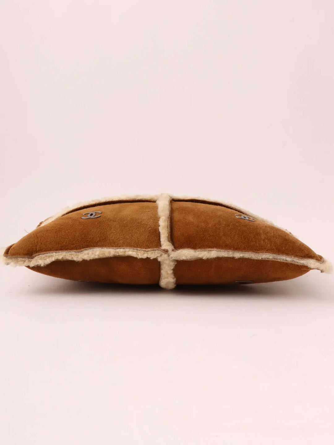 Chanel Around 2000 Made Muton Cc Mark Plate Clutch Bag Ocher