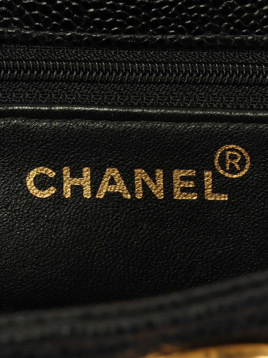 Chanel Around 1997 Made Caviar Skin Turn-Lock Tote Bag Black