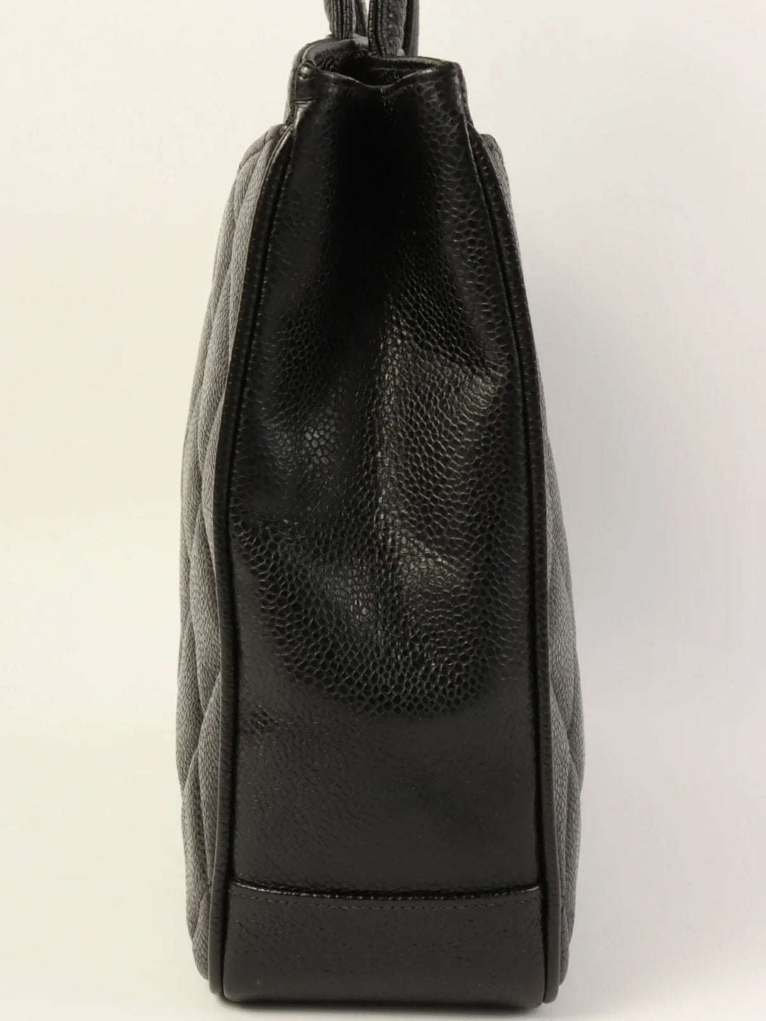 Chanel Around 1997 Made Caviar Skin Turn-Lock Tote Bag Black