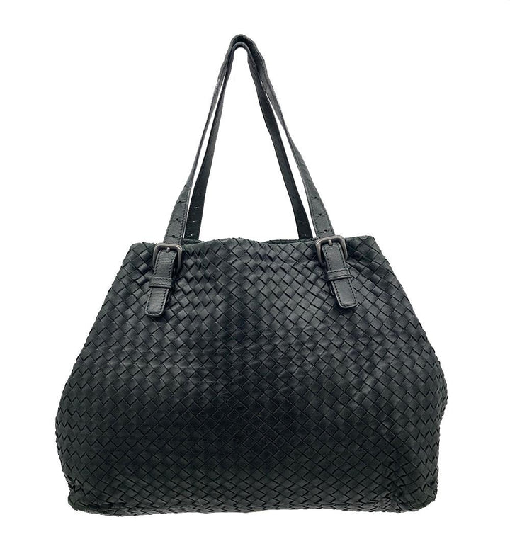 Bottega veneta Black Woven Leather Shoulder Bag Tote