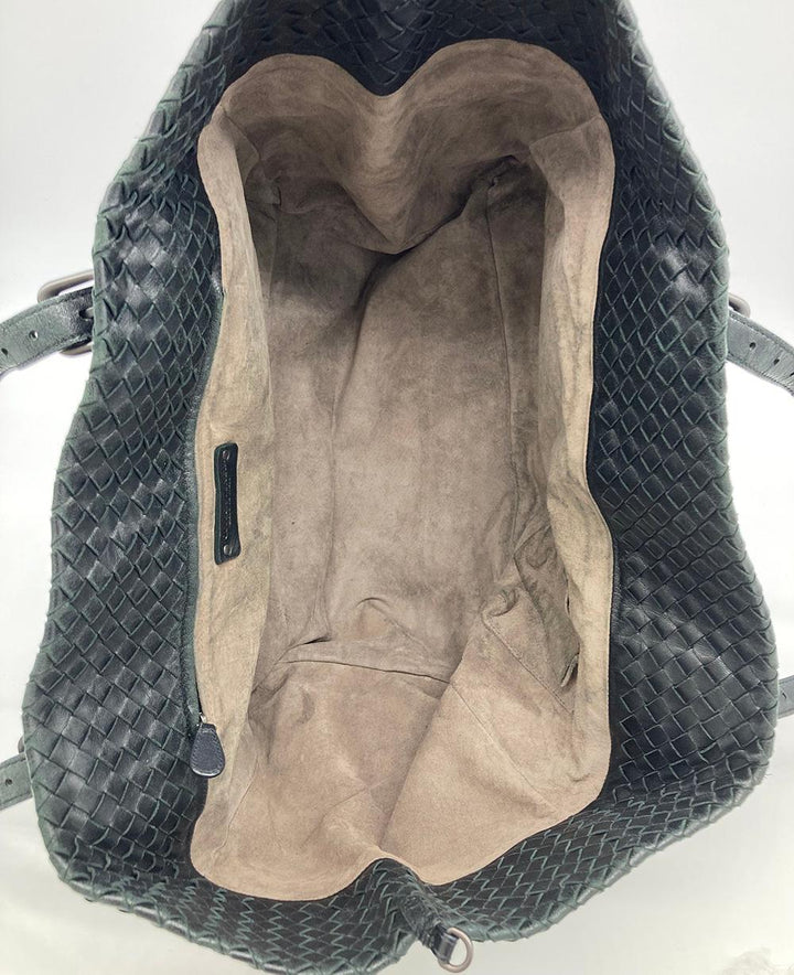 Bottega veneta Black Woven Leather Shoulder Bag Tote