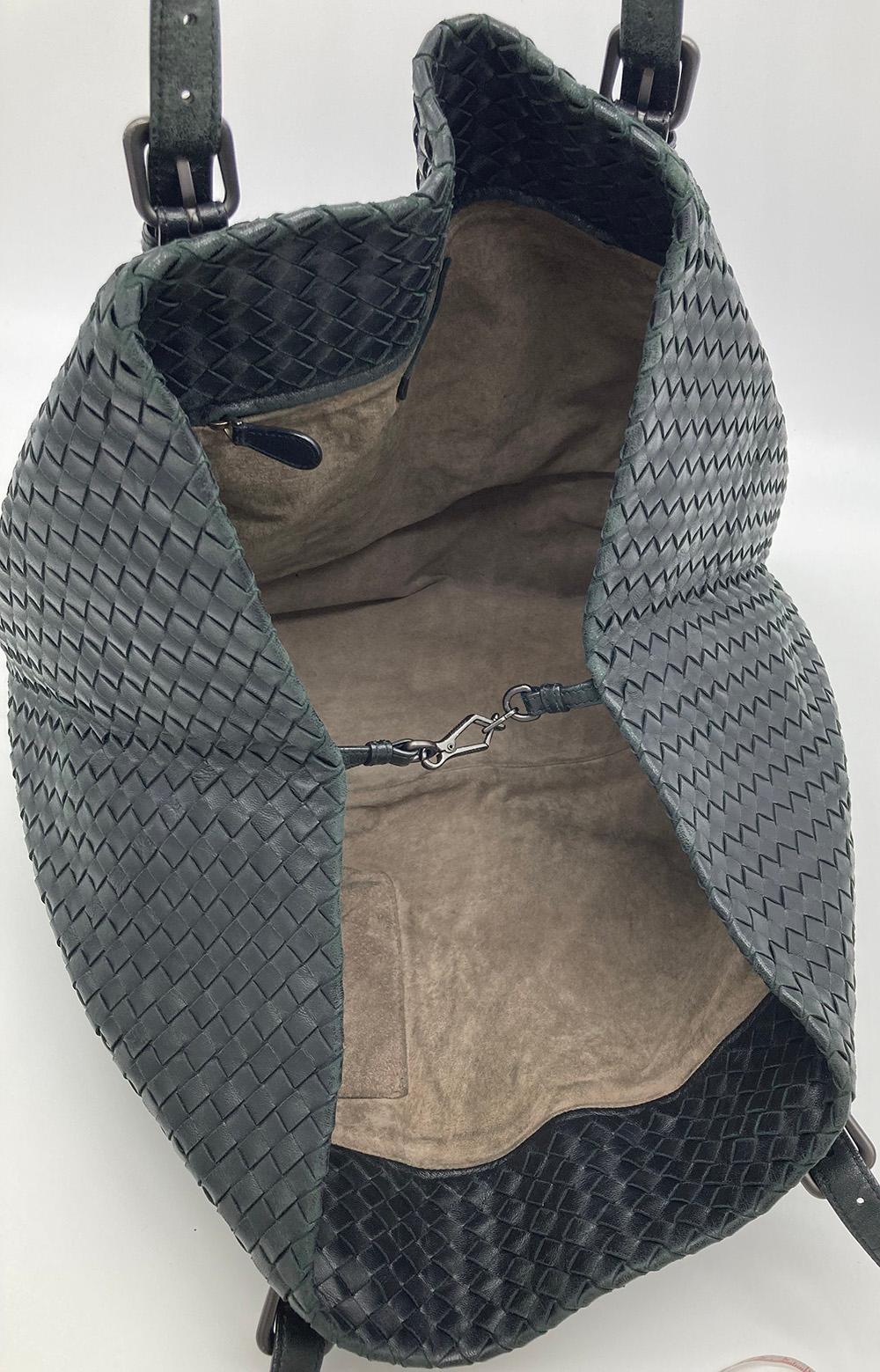 Bottega veneta Black Woven Leather Shoulder Bag Tote