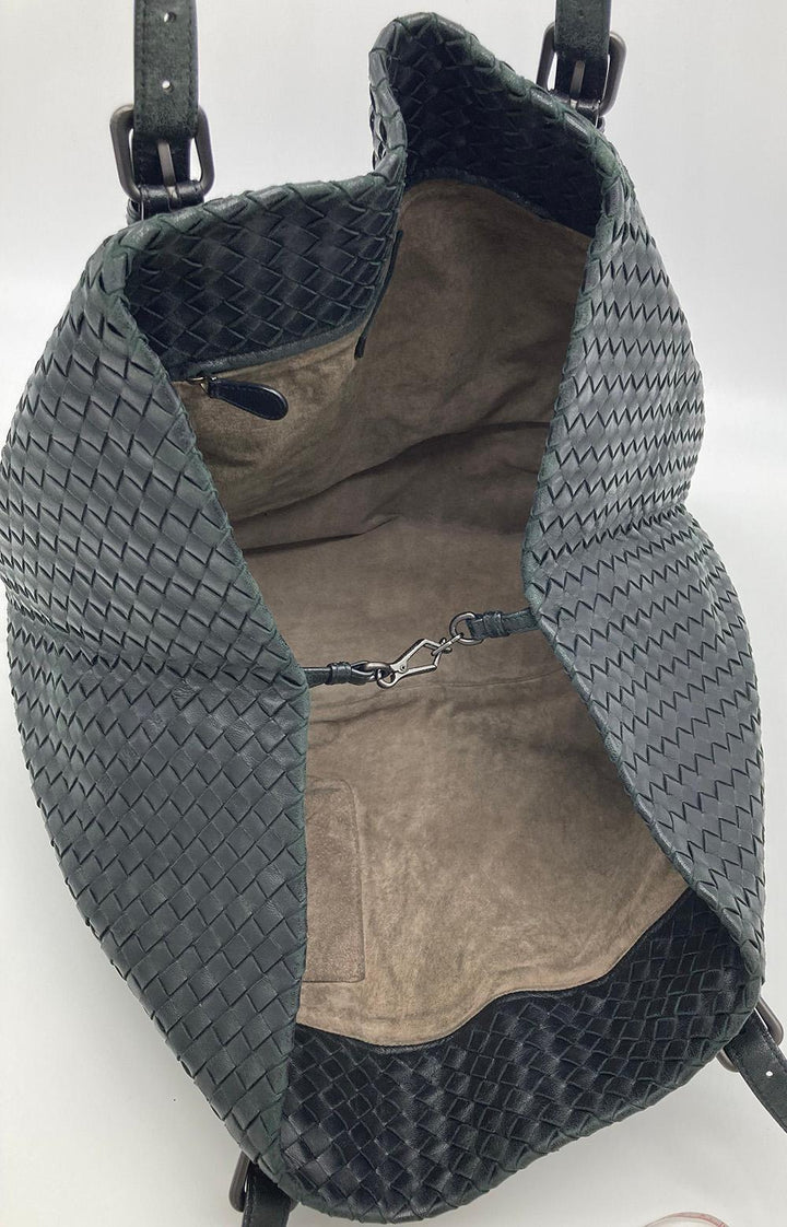 Bottega veneta Black Woven Leather Shoulder Bag Tote