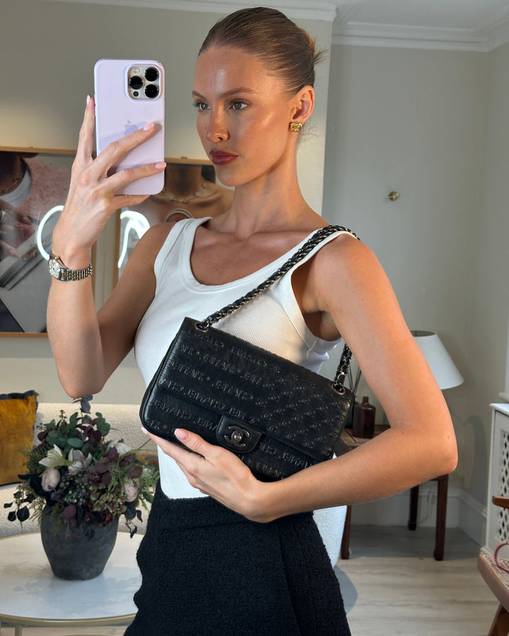 *RARE* Top Quality Chanel 2014 Paris Dallas Single Flap Embossed Quilted CC Bag with Ruthenium Hardware