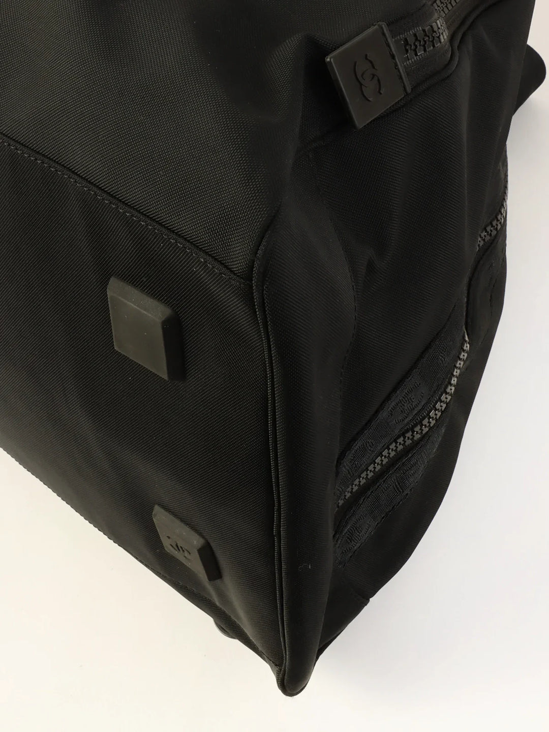 Chanel Around 2001 Made Sport Line Nylon Logo Boston Bag Black