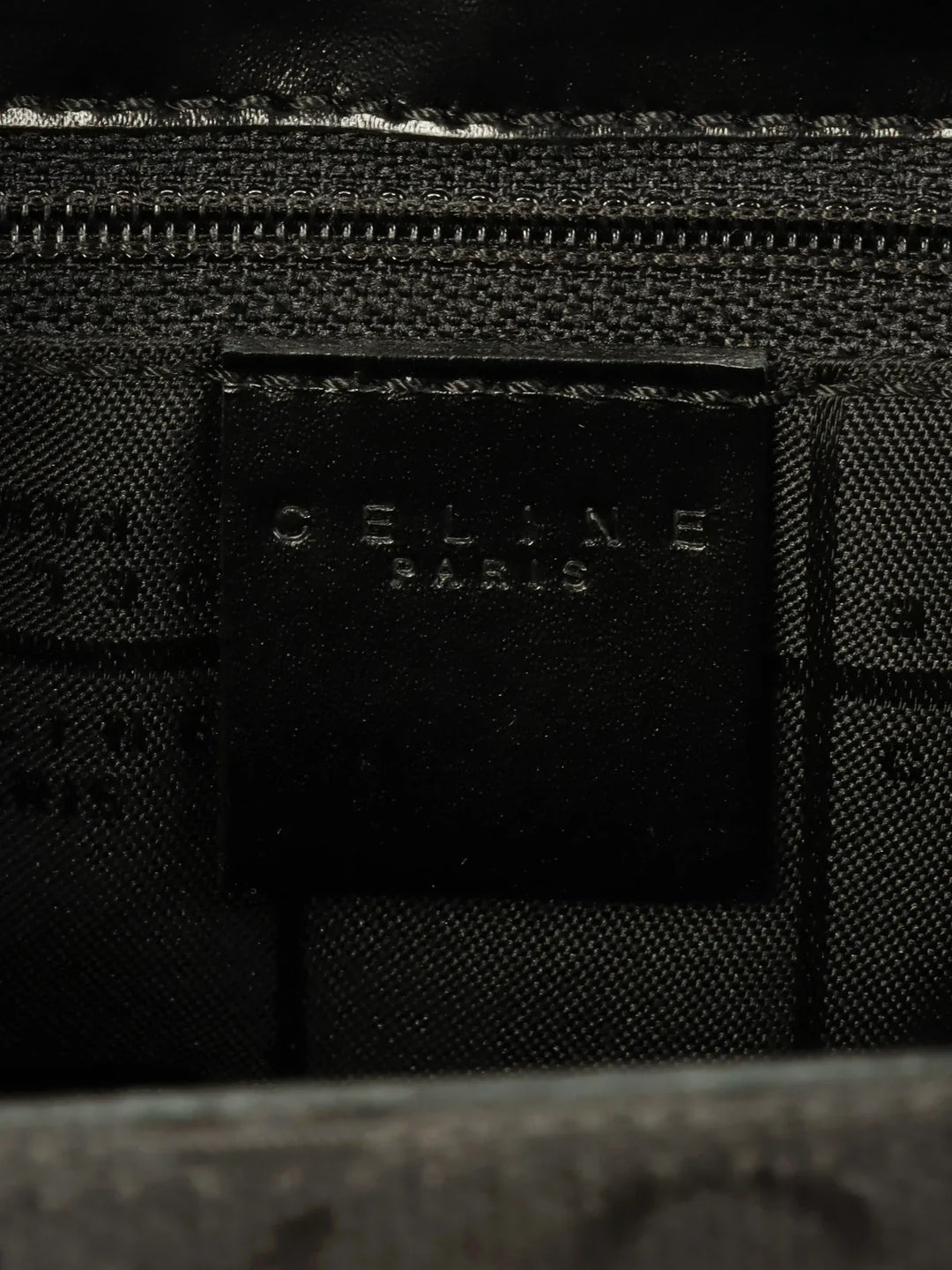 Celine C Macadam Pattern Shoulder Bag Black