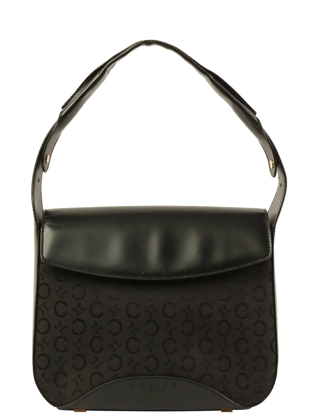 Celine C Macadam Pattern Shoulder Bag Black