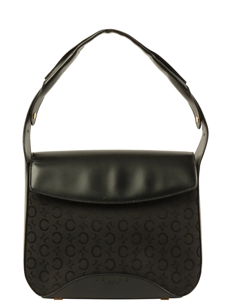 Celine C Macadam Pattern Shoulder Bag Black