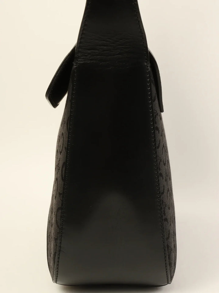 Celine C Macadam Pattern Shoulder Bag Black